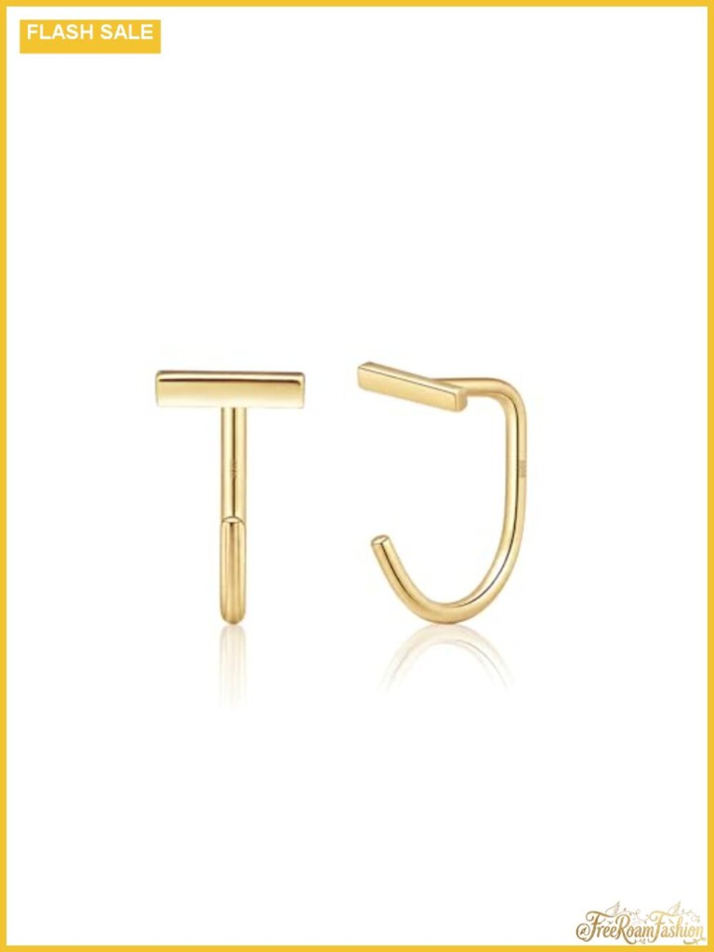 925 Sterling Silver 14K Gold Plated Huggie Half Hoop Earrings for Women